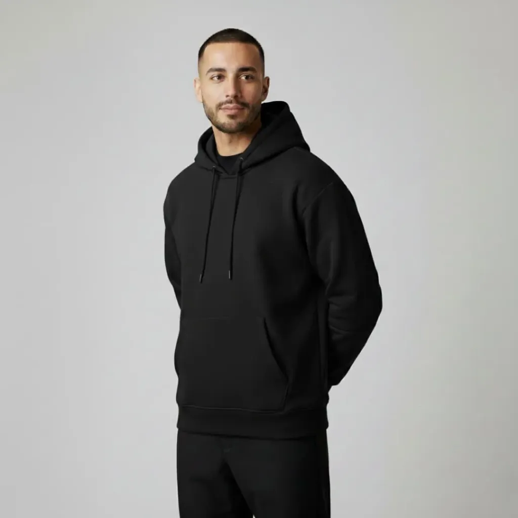 Comfort Basic Hoodie  (Black, XXL)