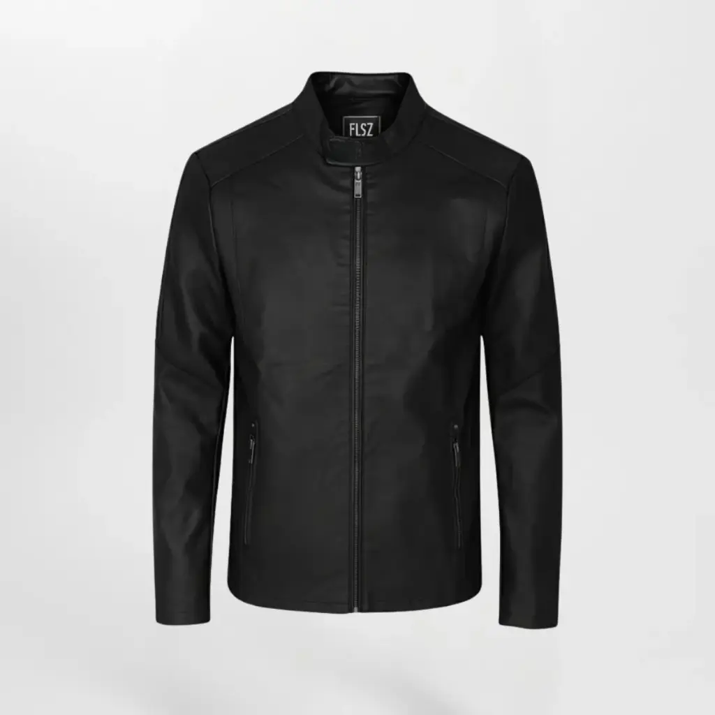Essential Leather Jacket  (M, Black)
