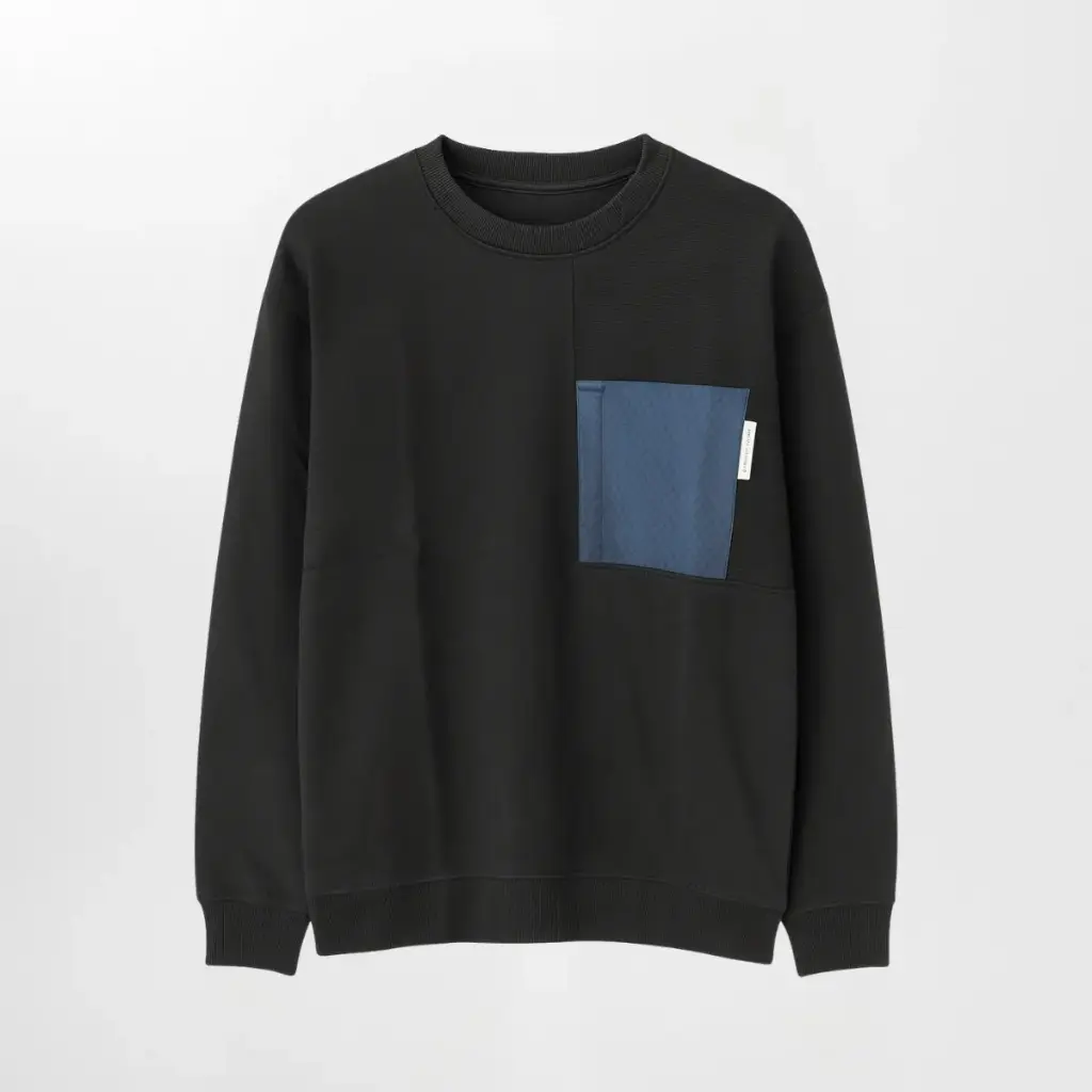 Modern Pocket Crew-Neck (M, Black)