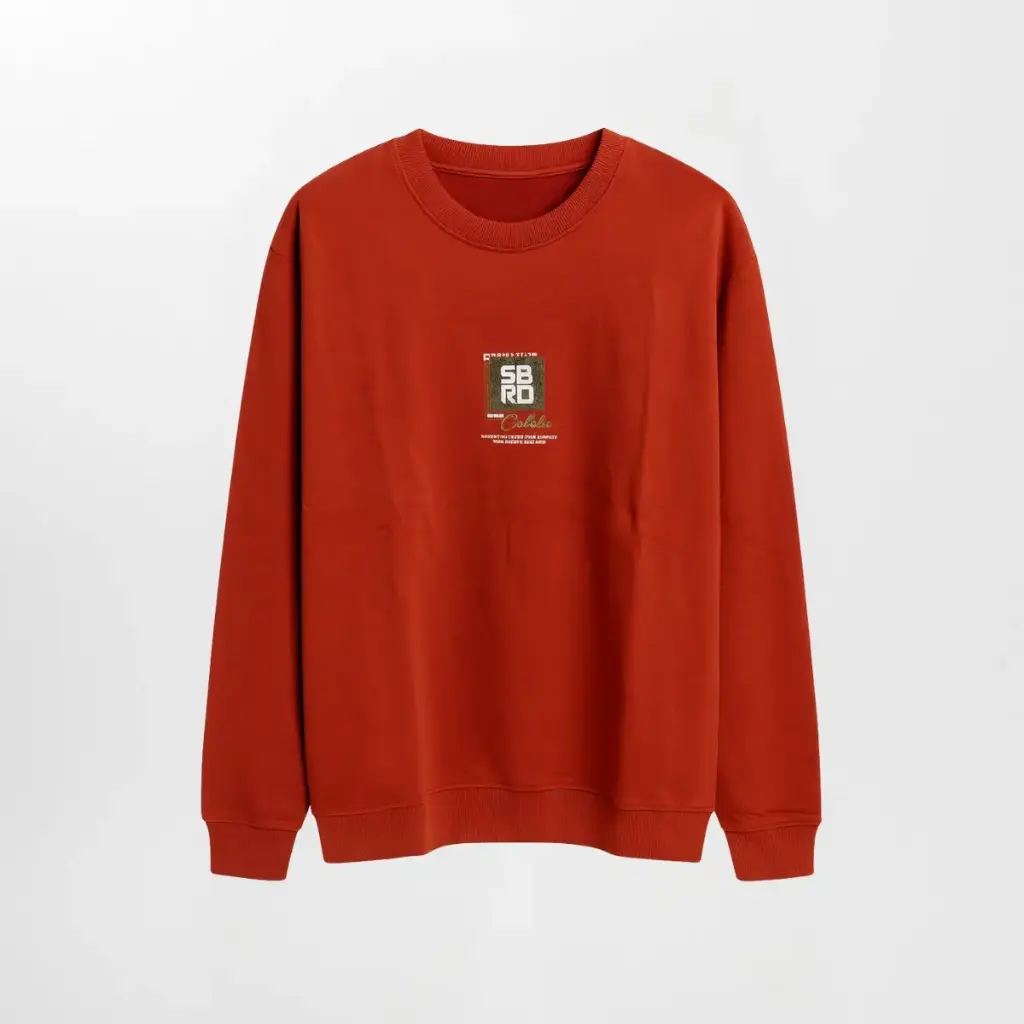 Square Print Crew-Neck (M, Black)