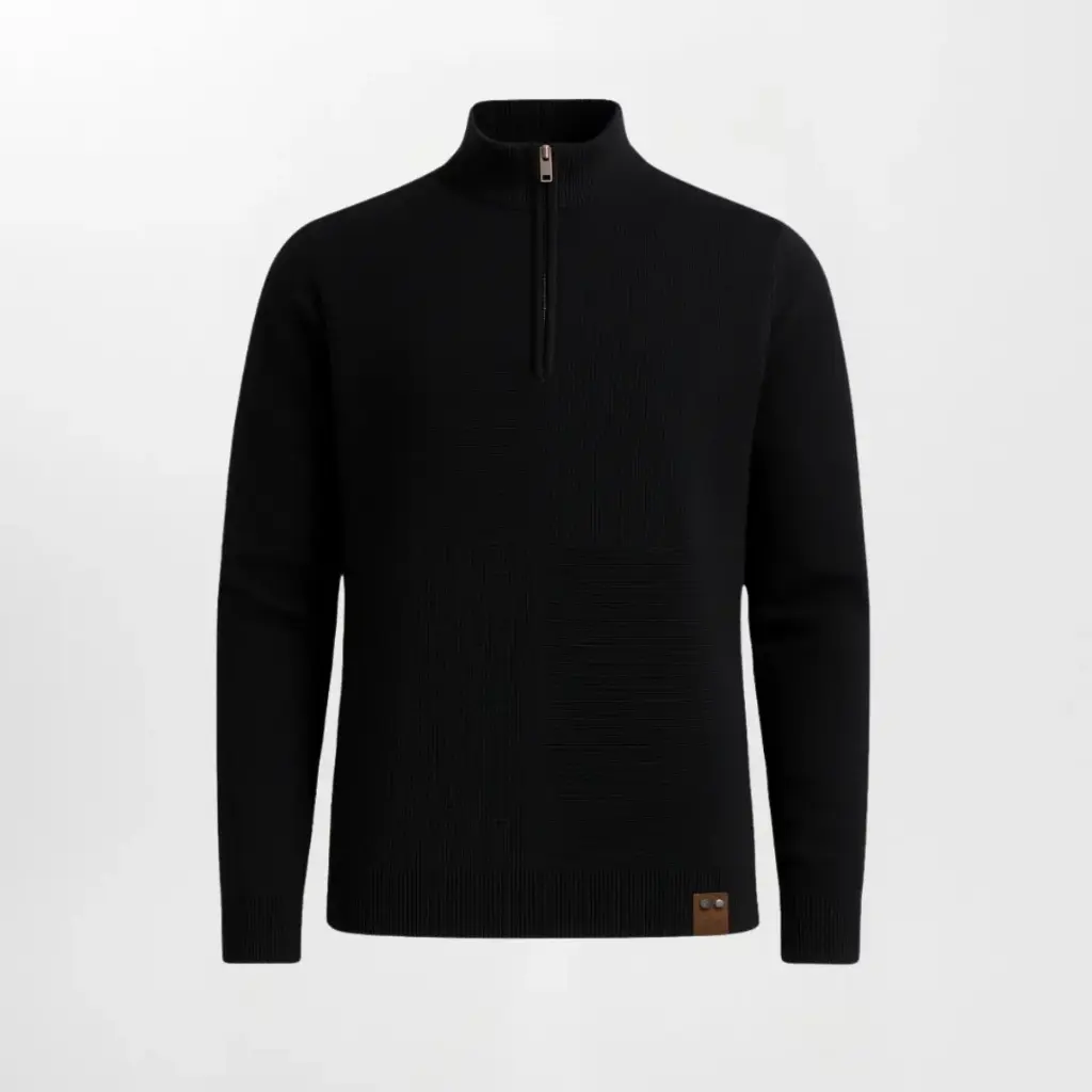 Essential Half-Zip Sweater (M, Black)