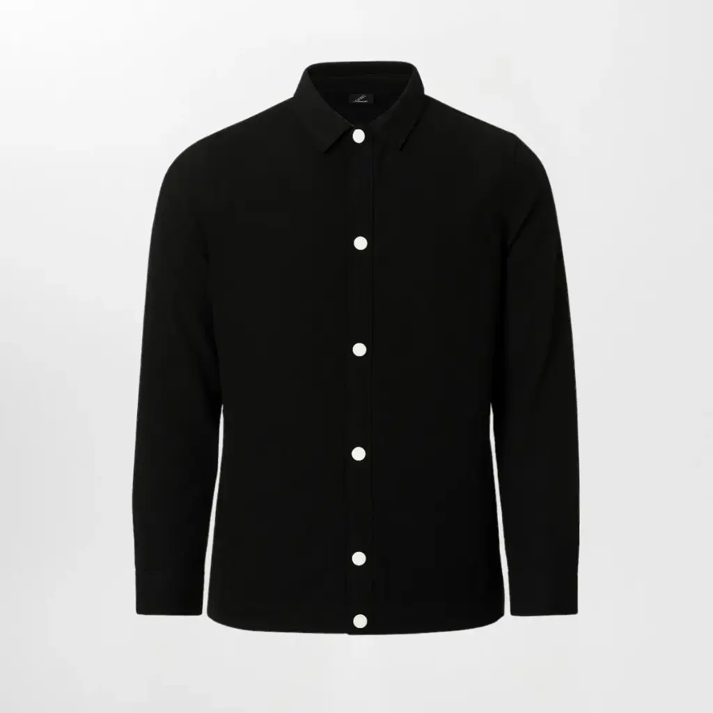 Minimal Button Shirt (M, Black)